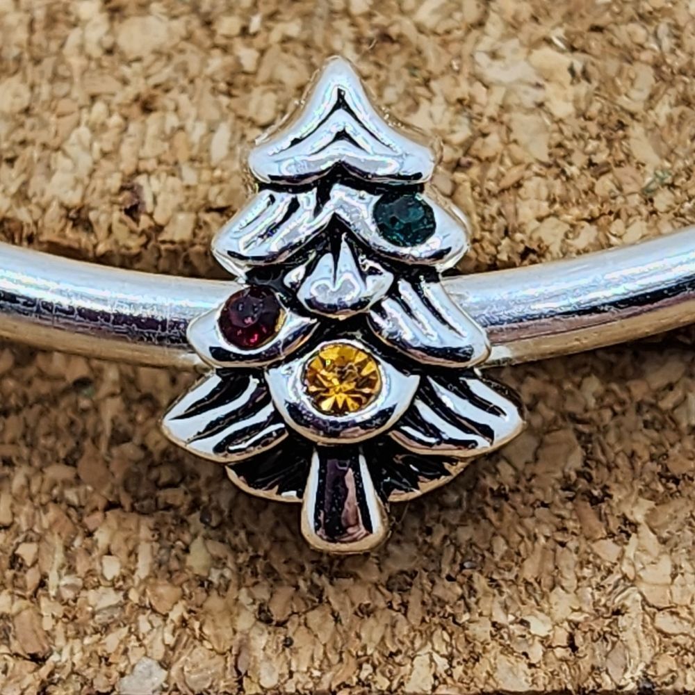 5/$21 ❤️  RED GREEN CZ CHRISTMAS TREE CHARM FOR PANDORA BRACELETS